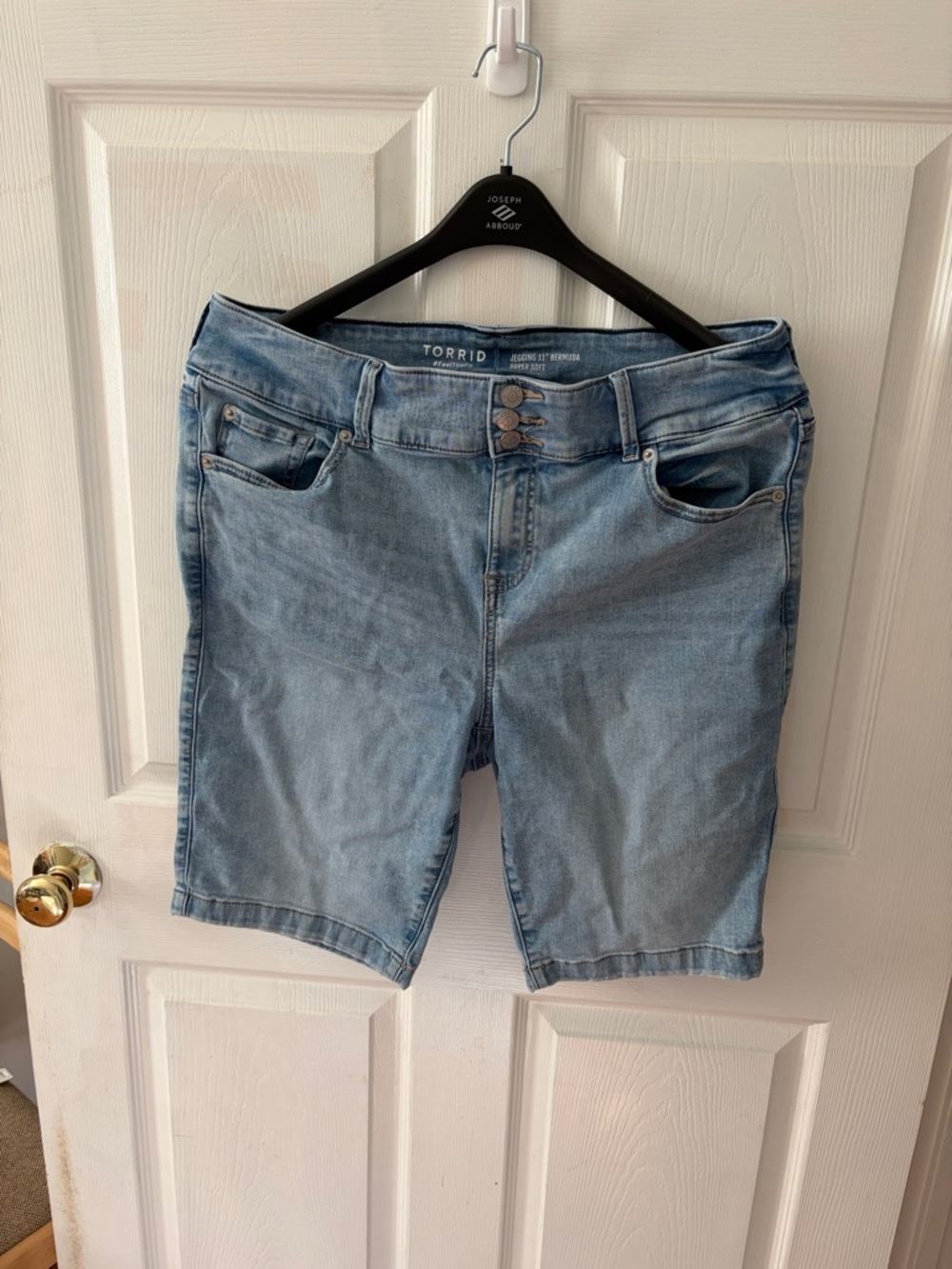 torrid Light Wash High-Rise Denim Bermuda Shorts